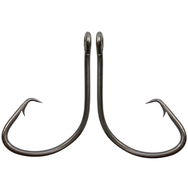 

100pcs 7381 High Carbon Steel fishhooks Black Offset Sport Circle Bait Fishing Hook bass barbed hooks