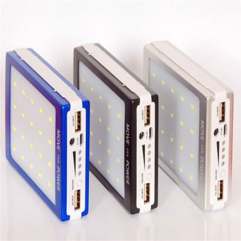 Solar Charge Portable 12000mAh Solar External Battery Pack and Solar Power Bank,Dual USB Port Portable Charger With LED Light-image-396681657