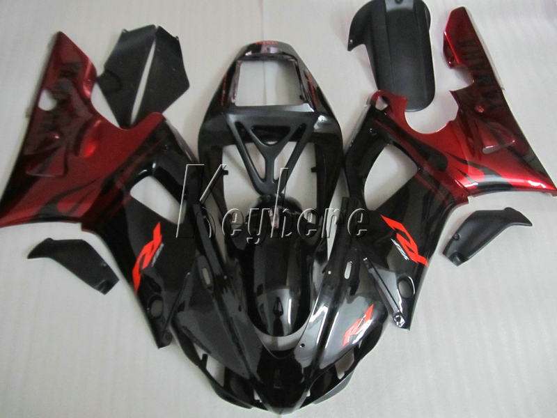 Nouveau kit de carénage moto chaud pour yamaha YZF R1 1998 1999 carénages noir vin rouge ensemble YZF R1 98 99 IY20