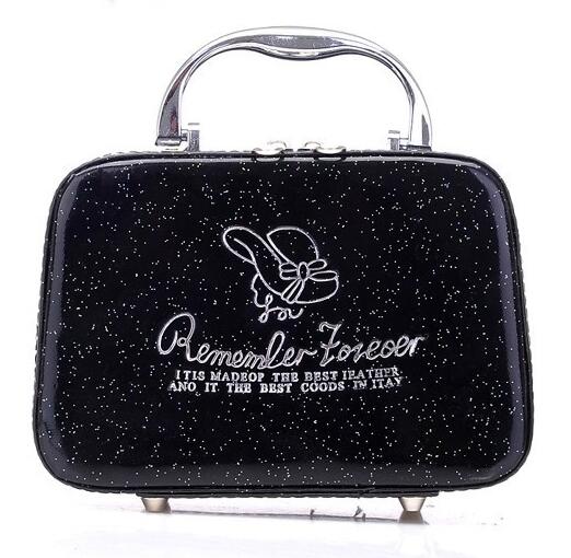 

Fashion Mini clutch Cross PU Cosmetics Multifunctional Cosmetic Bag Makeup Bag Toiletry Bag Case, Black