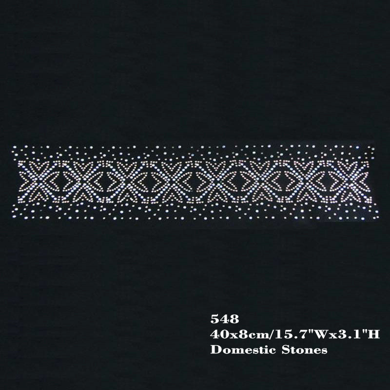 

Fashion Custom Hotfix Rhinestone Transfers Iron On Lace/Border Motifs 30pcs/lot