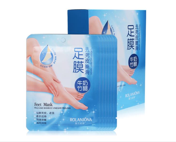

Rolanjona Milk Bamboo Vinegar Feet Mask Peeling Exfoliating Dead Skin Remove Professional sox Care