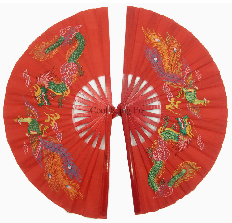 

Kung fu fan tai chi double hand fan bamboo fan left and right hand fan 38cm or 34cm