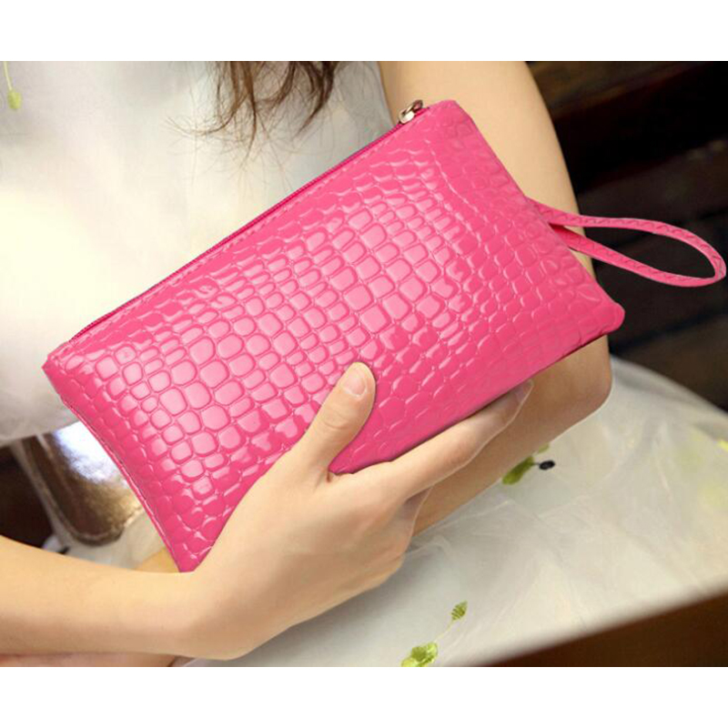 

New PU soft long section of the credit card package alligator women wallet fashion leisure card folder wallet super multi-ct, Red