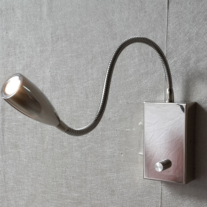 

Topoch Swing Arm Wall Lights Knob Switch ON/OFF/Dim Chrome Finish Narrow Beam No Disturb Others Inbuilt Driver LED 3W AC100-240V DC12V