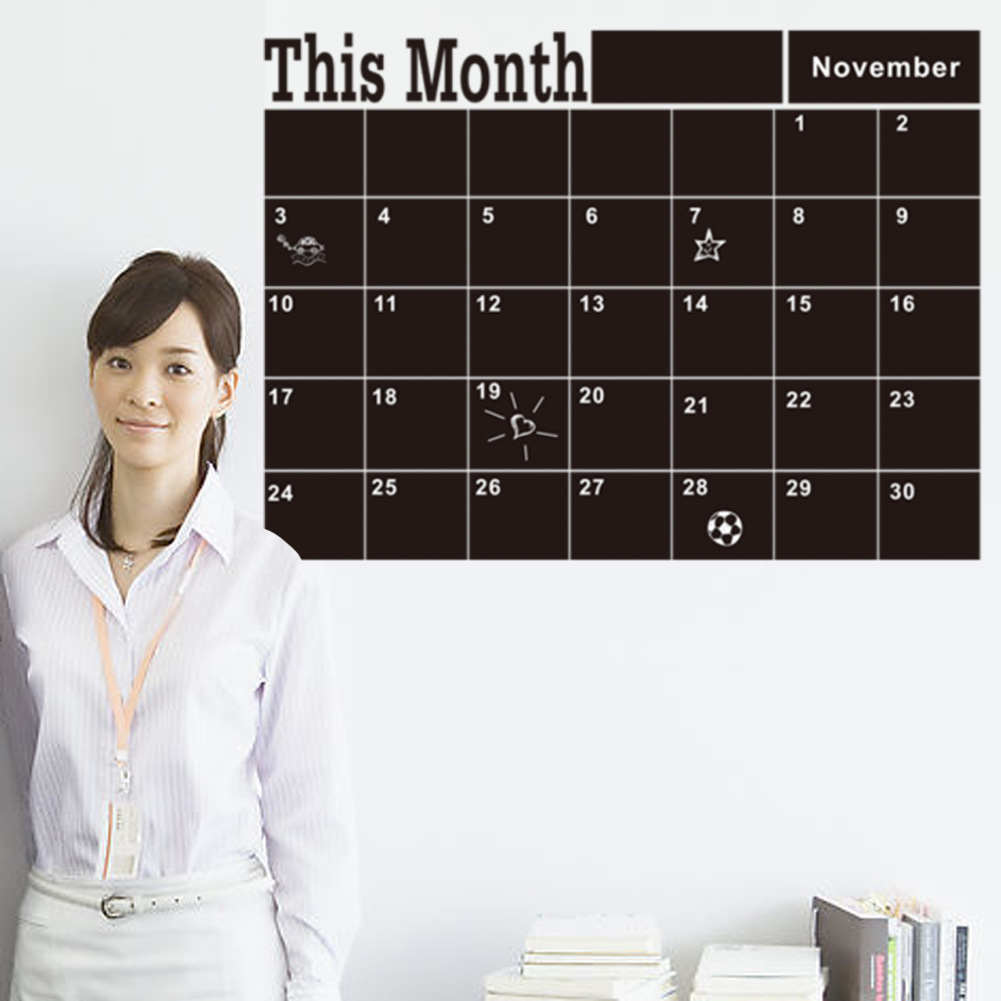 

2020 new This Month blackboard Stickers WALL STICKER Monthly Plan Calendar Chalkboard wall stickers Office & School Supplies 46.5*58.5CM (7)