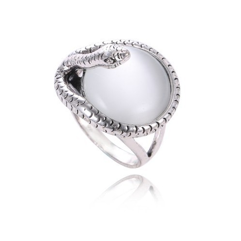 

wholesale 925 Silver Simple Opal ladies Retro punk ring ring Fit Pandora Cubic Anniversary Jewelry for Women Christmas Gift