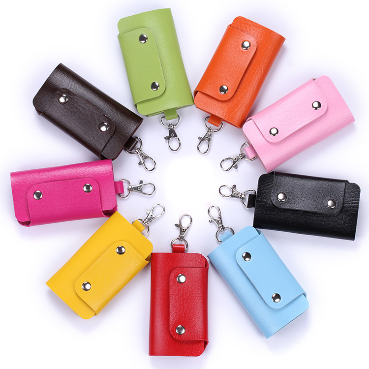 

Hot Sale Quality Buckle Keychain keys Holders Pu Leather Fashion New Style Solid Colors Key Wallets For Men Women Free Shipping, Blue