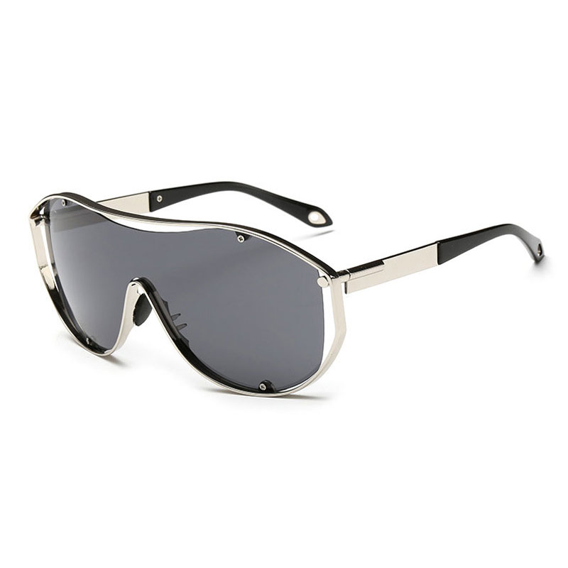 

High Quality 2020 big frame pilot sunglasses men metal tide unisex fashion glasses personality trend sunglasses Best Price wholesale goggle, White;black