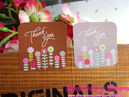 

600pcs Gift Seal Sticker, Label Sticker Flower 'Thank You' Square Sticker For Party Favor Gift Bag Candy Box Decor Free shipping