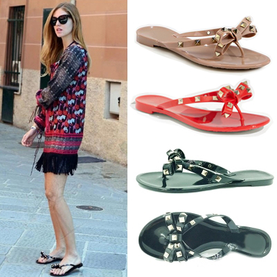 

Women Flip Flops Jelly Sandals with Rivet Summer Beach Shoes Woman Slippers, Black