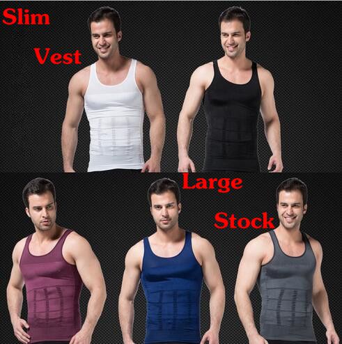 Mens Slimming Body Shaper Vest Shirt Tank Top Men's Tummy Waist Vest Lose Weight Shirt Slim Compression Muscle Tank Shapewear CCA6347 100pcs