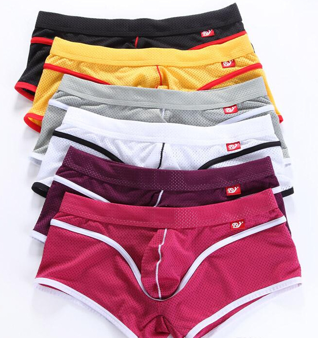 

NEW Men's Sexy Underwear Stretch Briefs Seamless Breathable Mesh Stretch Underpants Mix Colors, Red