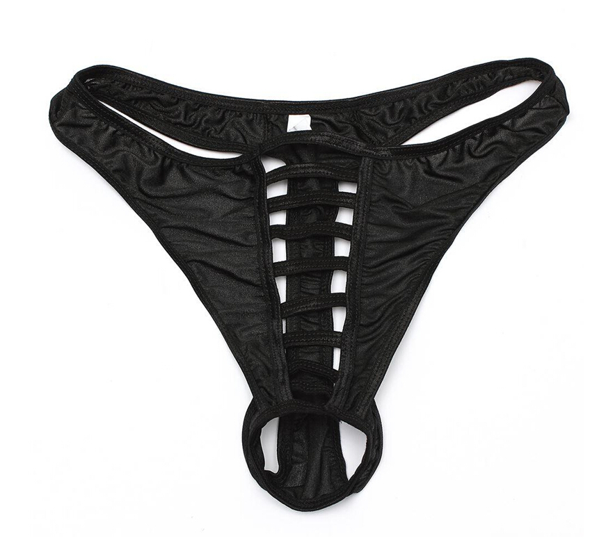 

new Wholesale - Hot Sale Design Mens Fashion Sexy G-string Thongs Panties Soft Underwear Shorts 5PIECE/LOT, Black