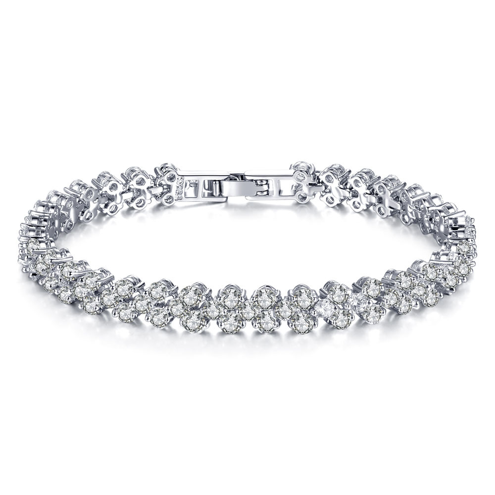 Fatory vente de haute qualité Bracelet strass Rome pour femme fille bijoux de mariage Accessoires Femmes chaîne en alliage cristal autrichien