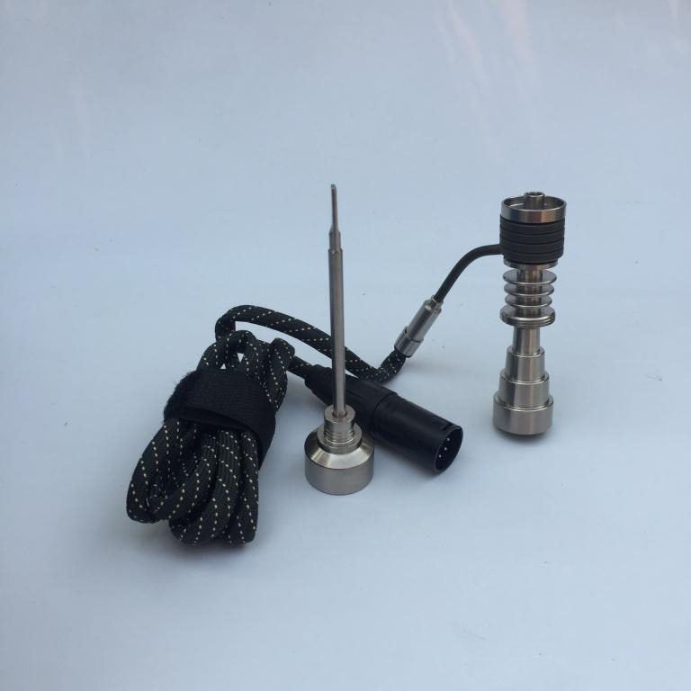 

Wholesale Dnail Coil Heater kits 6 in 1 Titanium Nail coil Domeles with carb caps enail for oil or wax