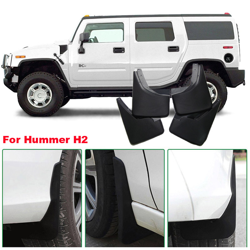 Brand New 4pcs High Quality ABS Mud Flaps Splash Guards Car Fender Mudguard For Hummer H2-image-399892338