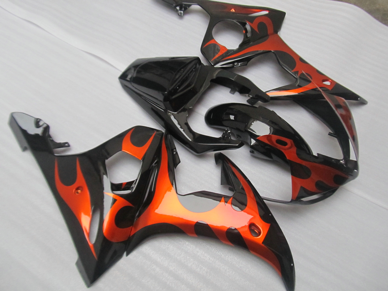 

ABS plastic fairing kit for Yamaha YZF R6 03 04 05 red black fairings set YZF R6 2003 2004 2005 OT28, Same as picture