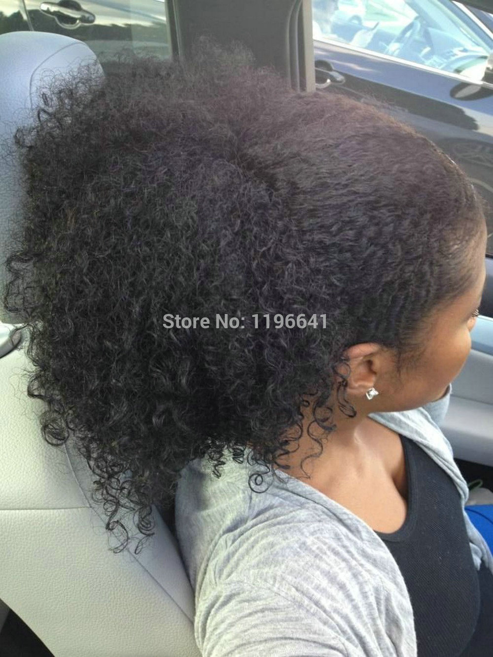 

140g Kinky Curly Ponytail Hair Extenions Clip in Unprocessed Real Brazilian Hair Ponytail Afro Kinky Curly natural puff 4colors