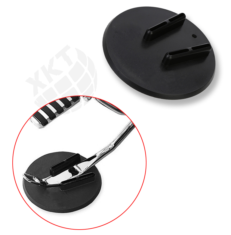 

Black Motorcycle Kickstand Jiffy Stand Coaster Pad Puck for Harley Hodan Yamaha