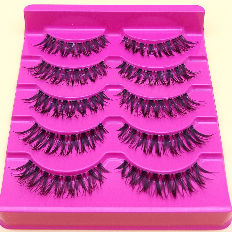 

Long Thick False Eyelashes Professional Makeup Soft Natural Fake Eye Lashes Elongated Eye End False Eye Lashes 1 cm -1.5 cm