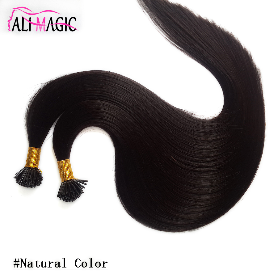 

I Tip Human Hair Natural Black Color 20 22Inch Malaysian Straight Keratin Hair Extensions 100g Hair For Sale