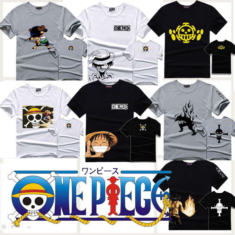 

Wholesale- One Piece T-shirt cotton luffy anime short sleeve men t shirts tops tshirt tee, 05