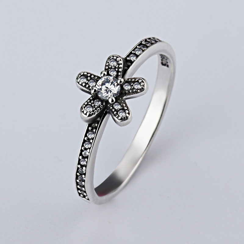 

A wholesale European retro diamond 925 Silver Signature Ring Fit Pandora Cubic Zirconia Anniversary Jewelry for Women Christmas gift