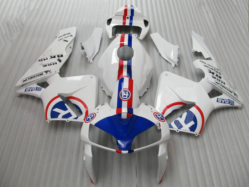 

Injection molding fairing kit for Honda CBR600RR 05 06 white blue fairings set CBR600RR 2005 2006 OT02, Same as picture