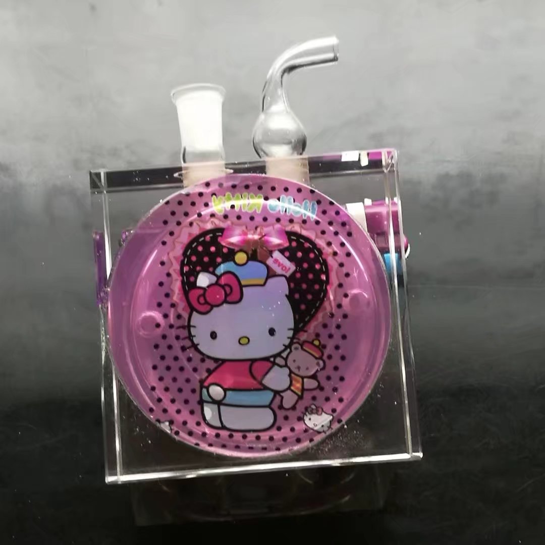 

Cartoon Crystal Jug, Wholesale Glass Cigarette Gun Oil Burner Glass Tube Hose Oil Drill Tower Smoking Free Shipping