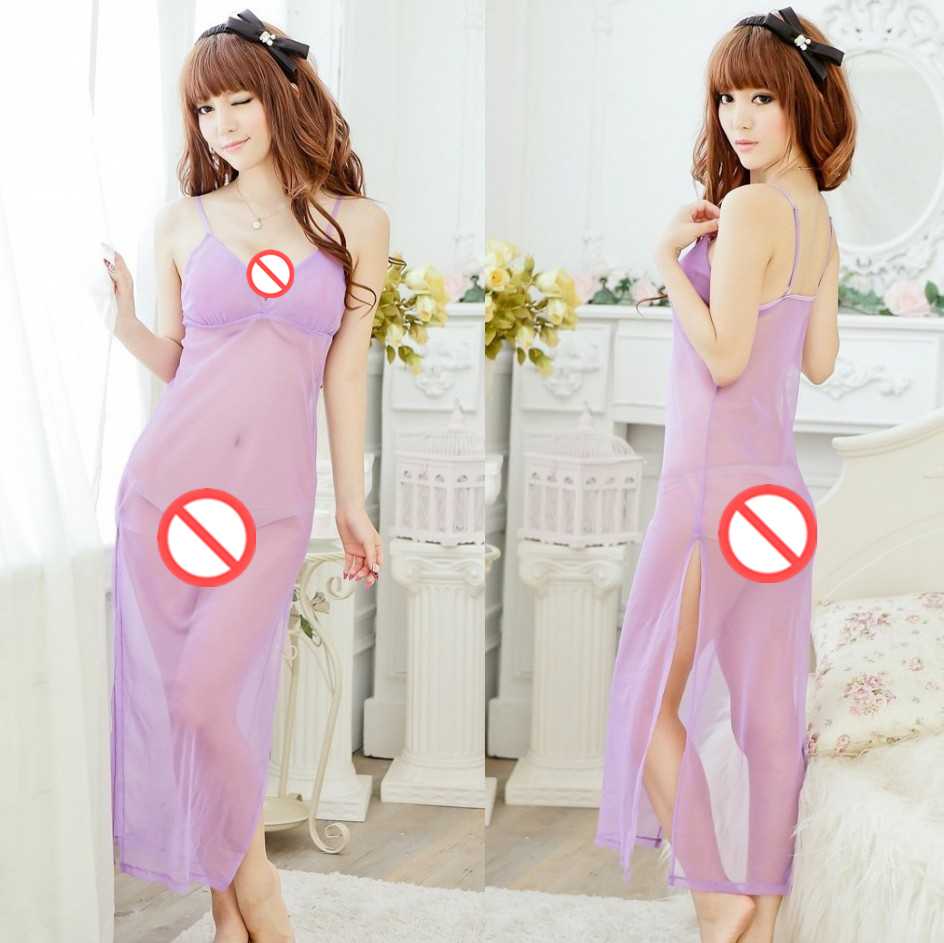 

Free shipping new sexy lingerie cosplay sexy underwear transparent net yarn exhausted perspective sling sleep skirt sexy night skirt pajamas, Black