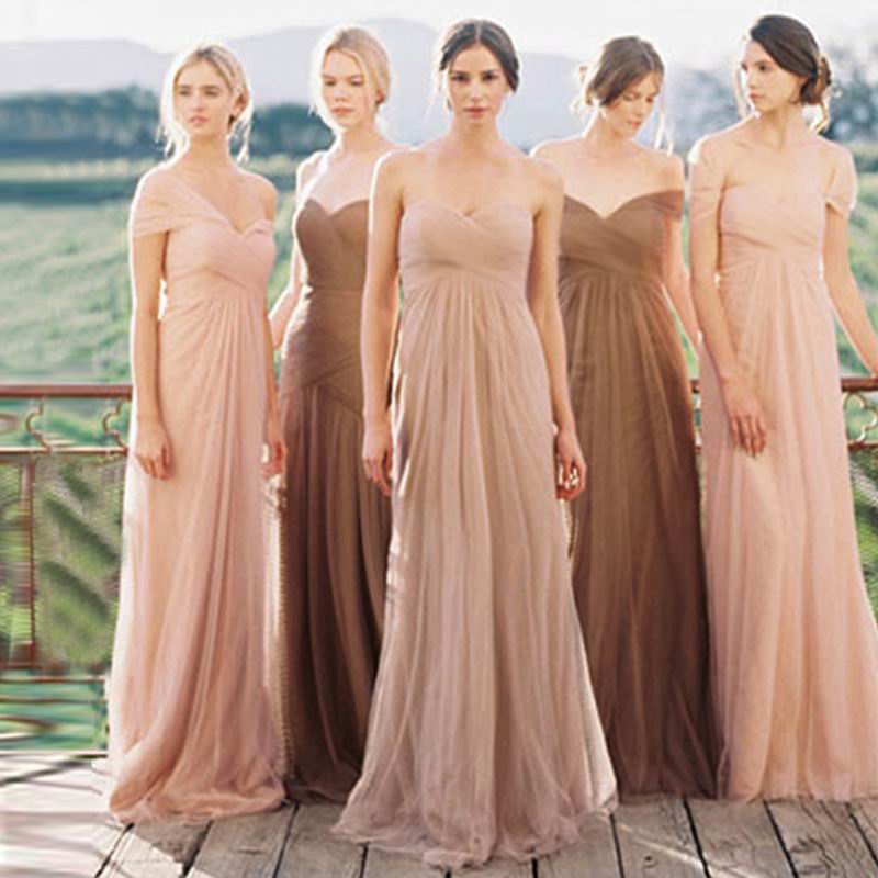 pastel color long gown