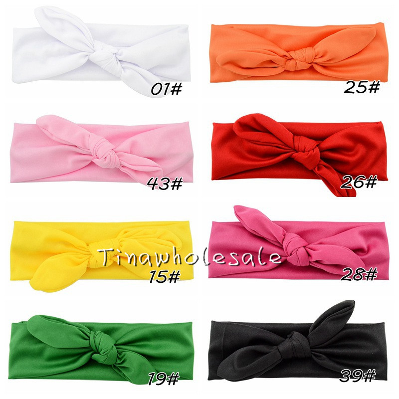

2016 baby newborn infant children elastic headbands Cotton bronzing rabbit ears Turban Headband knot headwrap korean hair accessories, Multi-color