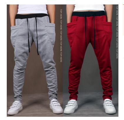 

New Fashion Mens Joggers Harem Sweatpants Casual Slim Pants Sarouel Men Tracksuit Bottoms For Men Trousers Clothing, Red