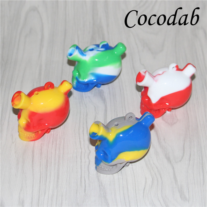 

Skull Design Mini Silicon Blunt Bubblers Filter for Tobacco Smoke Small Travel Water Pipe Silicone blunt Bong Joint bubbler