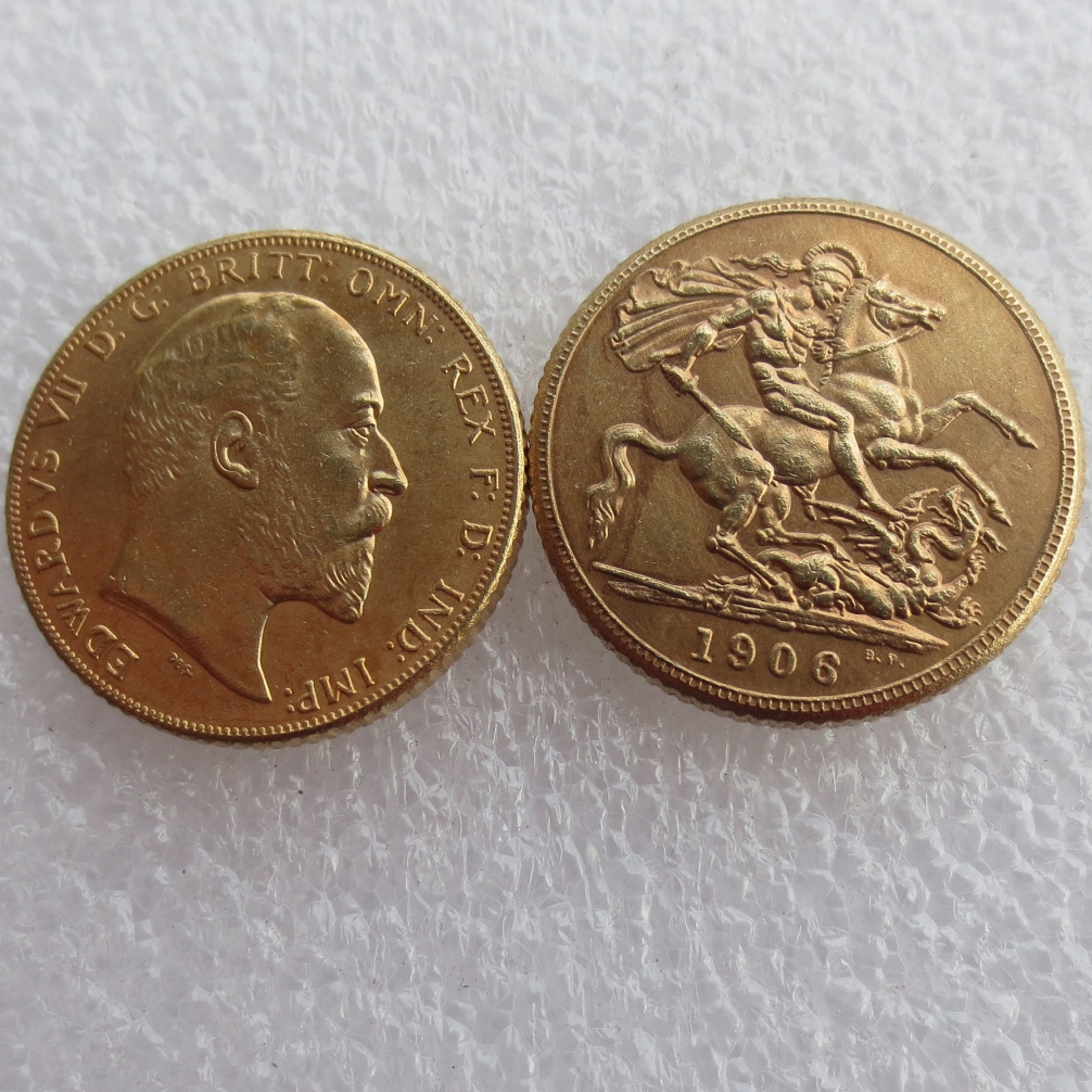 

RARE 1906 KING EDWARD VII MATT PROOF GOLD DOUBLE SOVEREIGN Free shipping