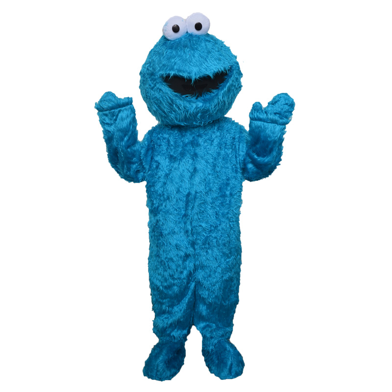 High quality COOKIE MONSTER mascot costume Elmo Halloween birthday party anime Costume-image-402380222