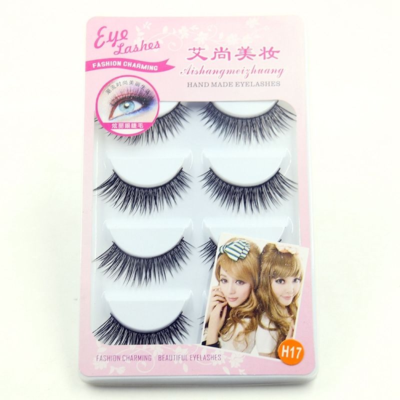 

5 Pairs Handmade Makeup Natural Long Fake Eye Lashes Thick False Eyelashes Black Extension Tools