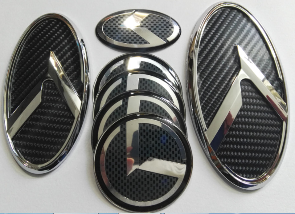 

Free shipping 1Set 7pcs New 3D black carbon K logo badge emblem fit KIA OPTIMA K5 2011-2018 /car emblems/3D sticker