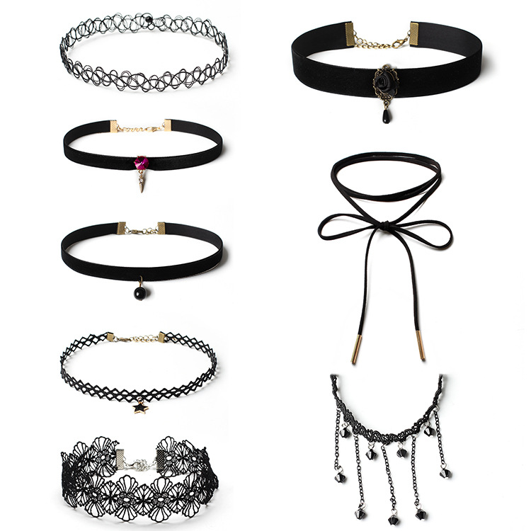 

Handmade Retro Short Gothic Steampunk Lace Flower Choker Necklace Fashion Collar Necklace Women Jewelry Statement Necklaces