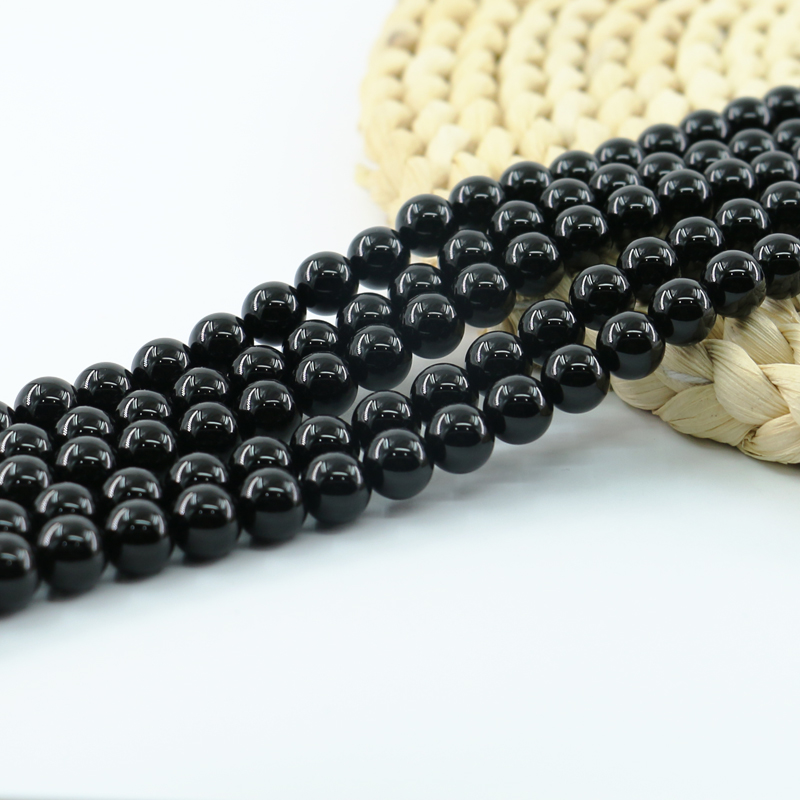 

Natural Black Onyx Obsidian Stone Beads Semi Precious Gemstone 4/6/8/10mm Full Strand 15 inch L0096#