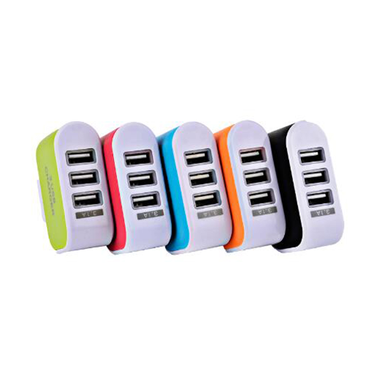 

US EU Plug 3 USB Wall Chargers 5V 3.1A LED Adapter Travel Convenient Power Adaptor with triple USB Ports For Mobile Phone