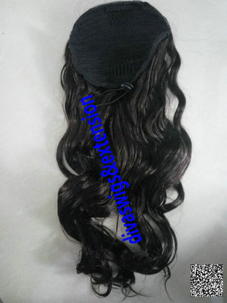 

Remy human hair horse ponytail clip in curly wave human hair ponyensions 120g ponyttail extail human hair natural 1b