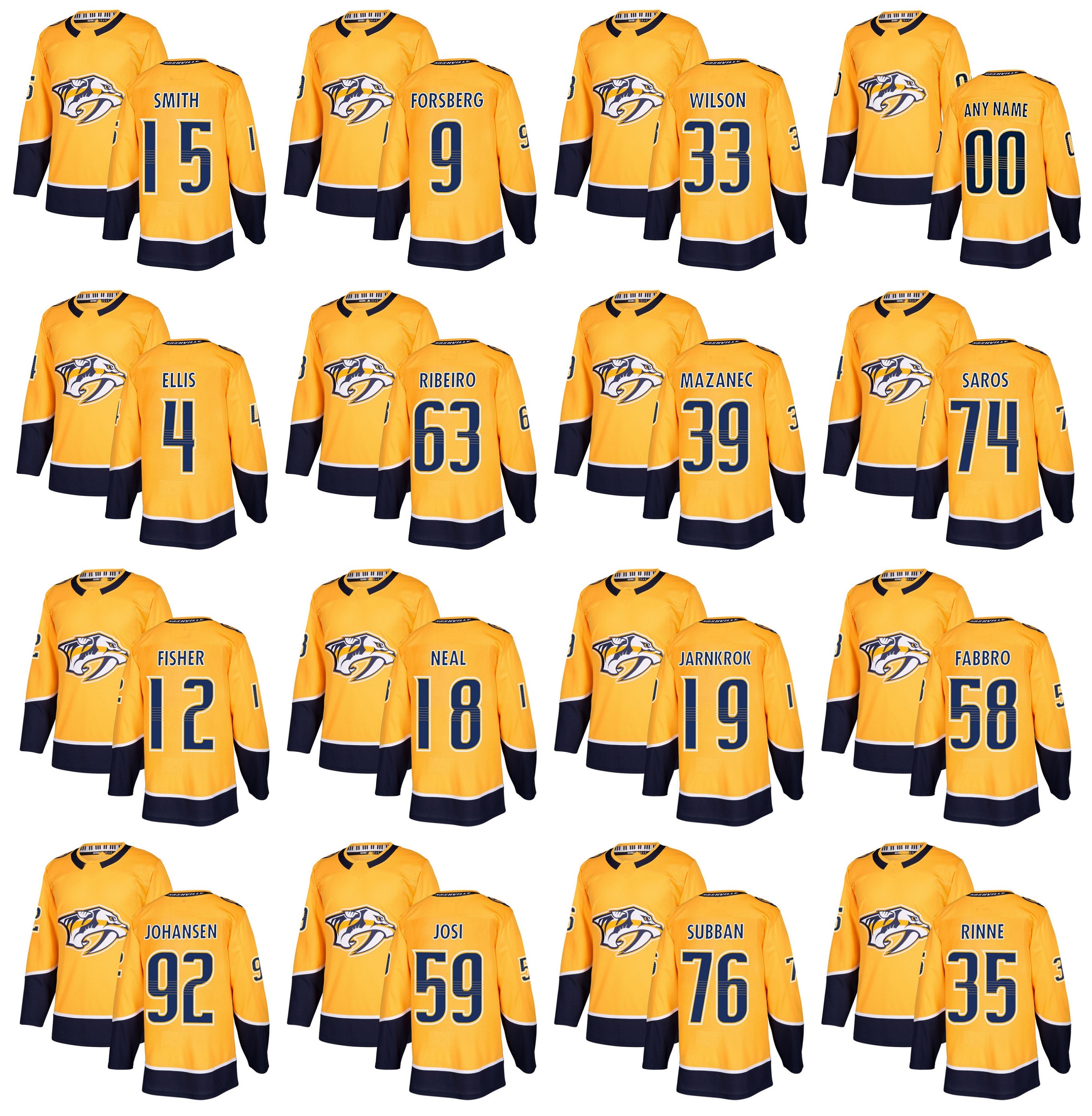 

2018 Season Custom Nashville Predators Hockey Jersey 76 P.K Subban 35 Pekka Rinne 92 Ryan Johansen 59 Roman Josi 9 Filip Forsberg 12 Fisher, Black