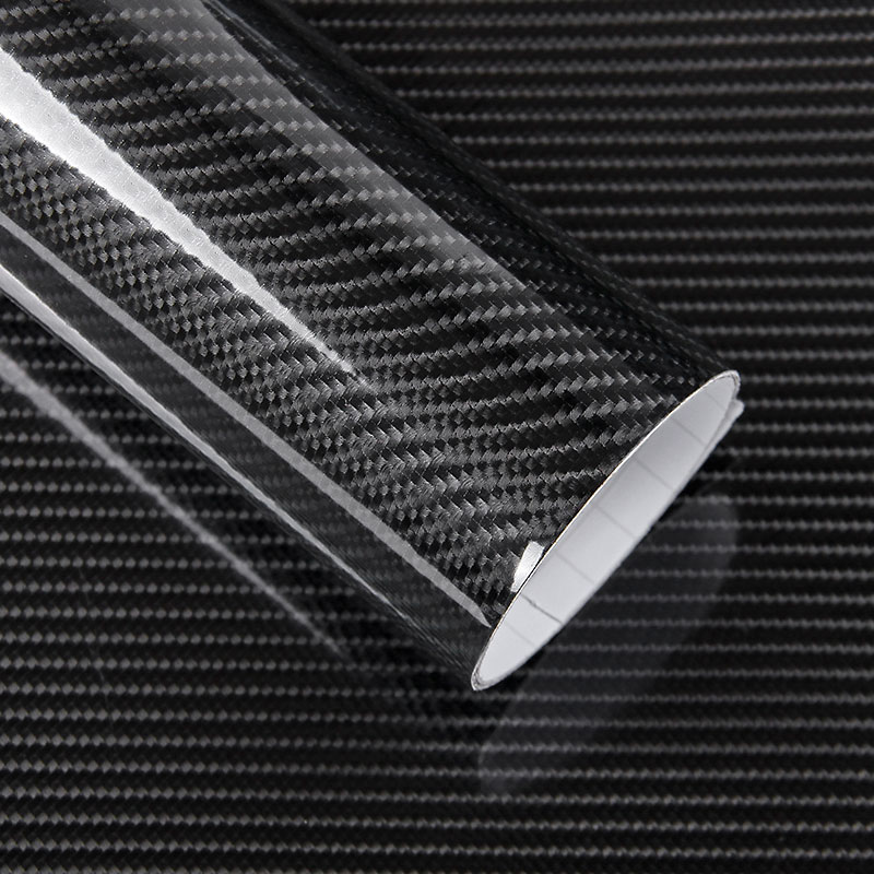 

5D Carbon Fiber Vinyl Wrap Film Car Sticker Glossy Motorcycle truck heet Wrap Roll Waterproof Auto Decoration Accessories Black 50*200cm