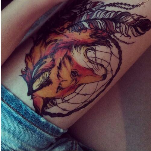 

Arm Temporary Tattoos Sticker tattoo stickers Feather wolf with Cool Beauty fake sleeve tatoo Waterproof body art back hand wriat belly