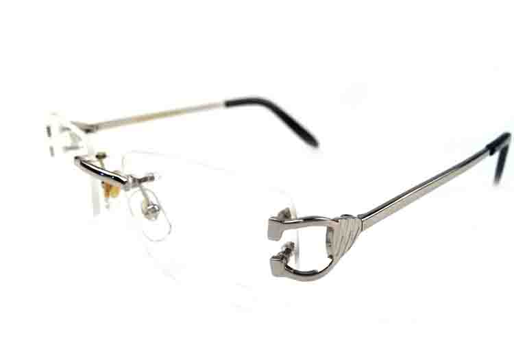 

Vintage Oversized Rimless Sunglasses clear lenses Gold Silver Metal Temples Sun glasses For Men Women Eyewear Female oculos De Sol