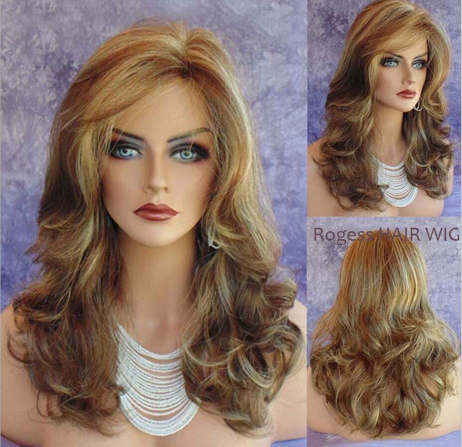 

Fashion Long Fluffy Water wave Blonde Womens Hair wig