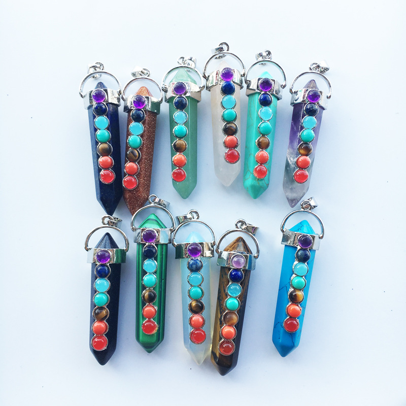 

Free shipping New Fashion Healing Crystals Charms Women men Healing Point Natural Stone For Pendants Necklaces