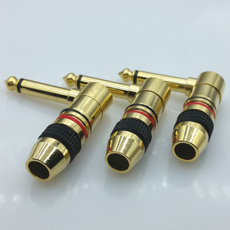

1/4 6.5mm Mono Speaker Right Angle Guitar Phono Plug 6.5 mono sophomore core 6.5mm amplifier microphone plug 5pcs/lot